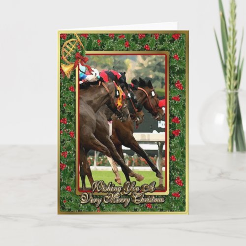 Thoroughbred Racehorse Blank Christmas Card