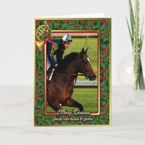 Thoroughbred Racehorse Blank Christmas Card