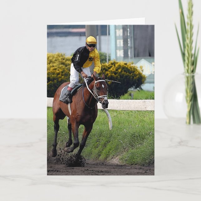 Thoroughbred Racehorse Blank Greeting Card (Front)