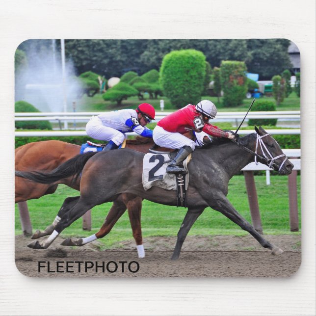 Thoroughbred Racing at Historic Saratoga Racetrack Mouse Pad (Front)