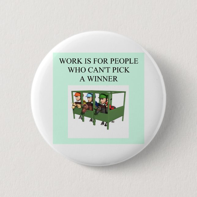 thoroughbred racing lovers button (Front)