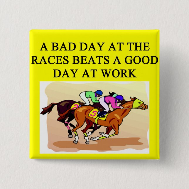 thoroughbred racing lovers pinback button (Front)