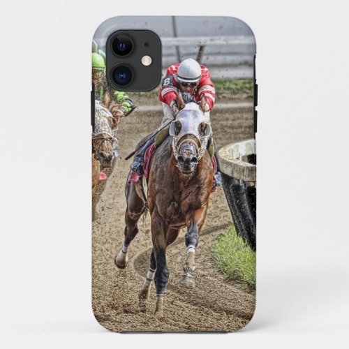 Thoroughbred Rounding Last Turn iPhone 11 Case