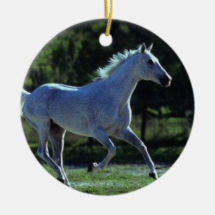 Thoroughbred Stallion Running Ceramic Ornament