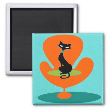 Thoroughly Modern Kitty Magnet by StrangeLittleOnion at Zazzle