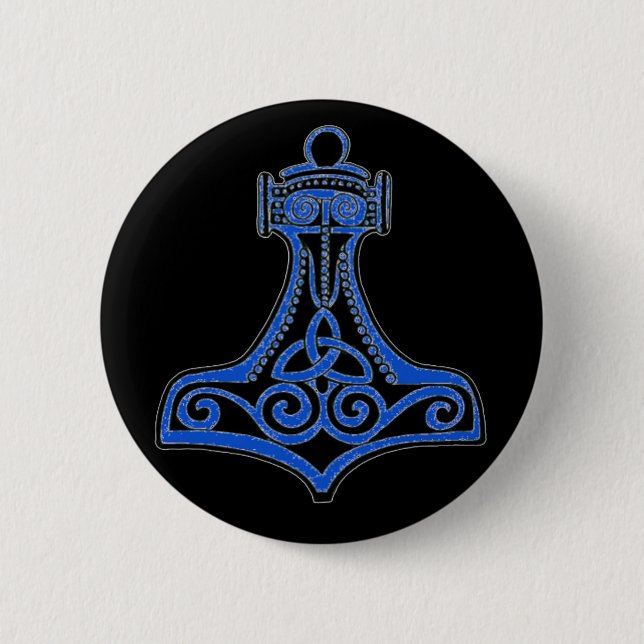 Thors Hammer Blue Button (Front)