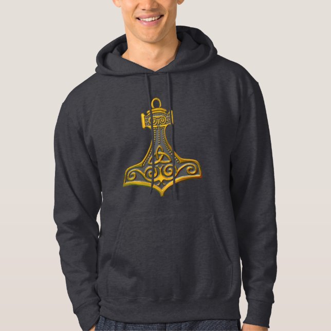 Thor's Hammer-gold Hoodie (Front)