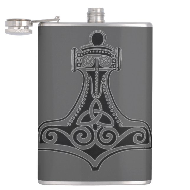 Thor's Hammer (Grey) Hip Flask (Opened)