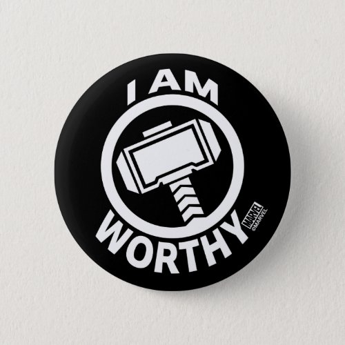 Thors Hammer _ I Am Worthy Button