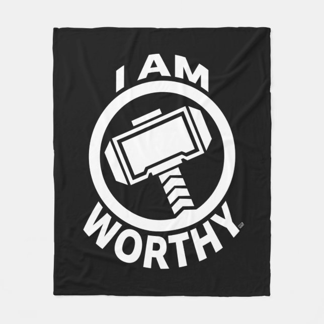 Thor's Hammer - I Am Worthy Fleece Blanket (Front)
