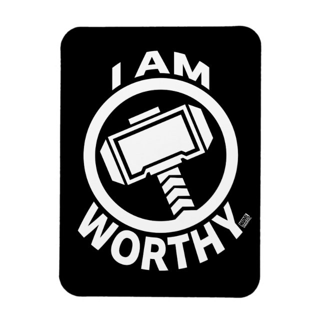 Thor's Hammer - I Am Worthy Magnet (Vertical)