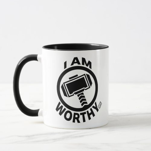 Thor's Hammer - I Am Worthy Mug - Check out this icon of Thor's Hammer, Mjolnir, with the words "I Am Worthy".