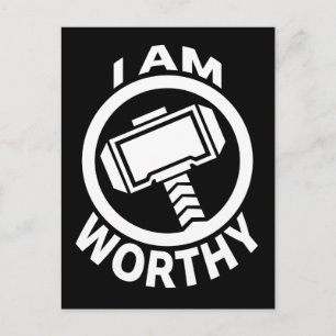 Thor's Hammer - I Am Worthy Postcard