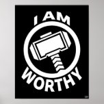Thor&#39;s Hammer - I Am Worthy Poster
