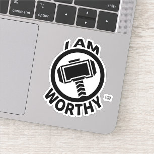 Thor's Hammer - I Am Worthy Sticker
