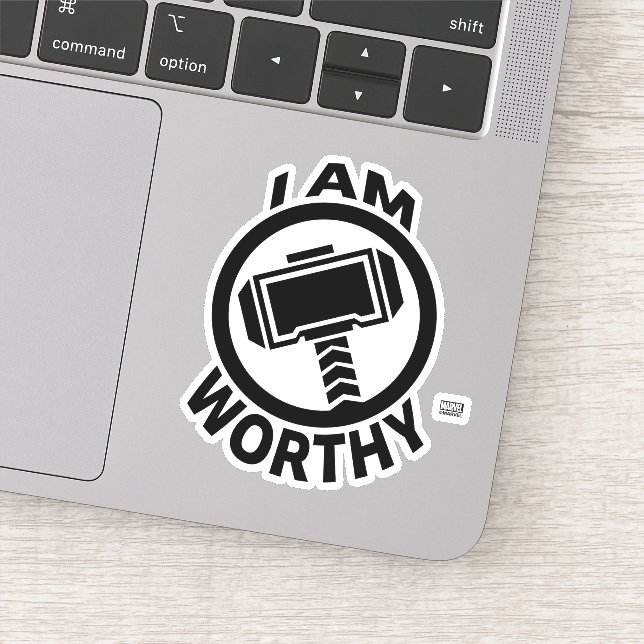 Thor's Hammer - I Am Worthy Sticker (Detail)