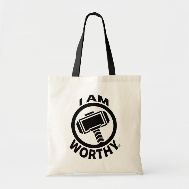 Thor's Hammer - I Am Worthy Tote Bag (Front)