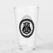 Thor's Hammer In Celtic Knot Circle Glass