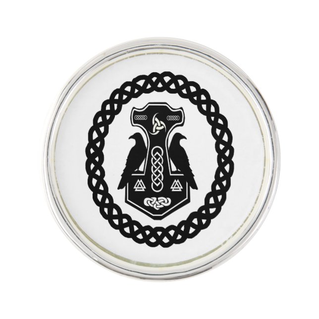 Thor's Hammer in Celtic Knot Circle Pin (Front)