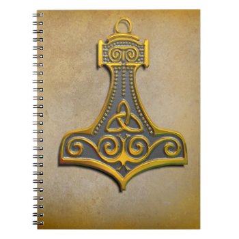 Thor's Hammer In Gold Notebook by timelesscreations at Zazzle