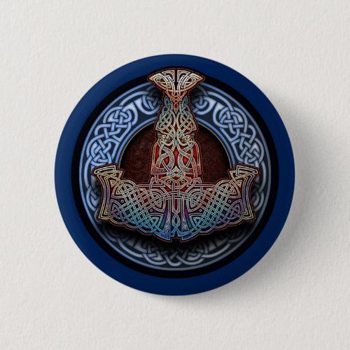 Thor's Hammer Round Button