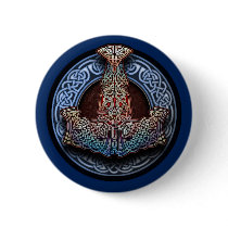 Thor's Hammer Round Button