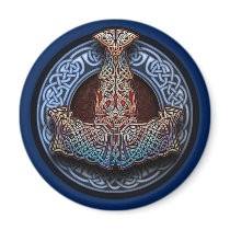 Thor's Hammer Round Magnet