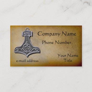 Thors Hammer Silver Business Card by timelesscreations at Zazzle