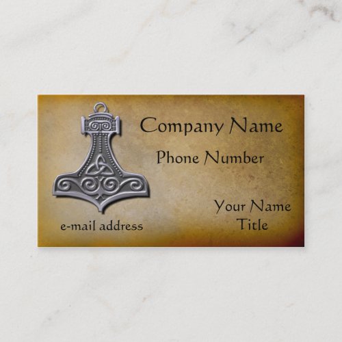 Thors Hammer silver Business Cards