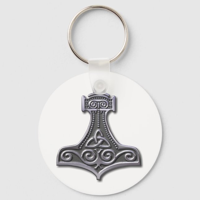 Thor's Hammer-silver Keychain (Front)