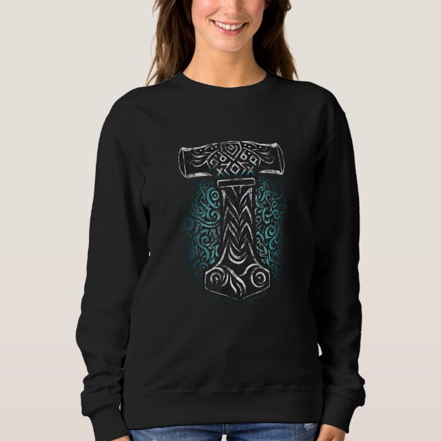 Thors Hammer, viking, god, Norse mythology, Celtic Sweatshirt (Front)