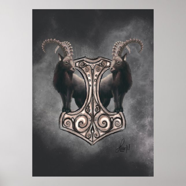 Thor's Might: Mjölnir and the Thunderous Companion Poster (Front)
