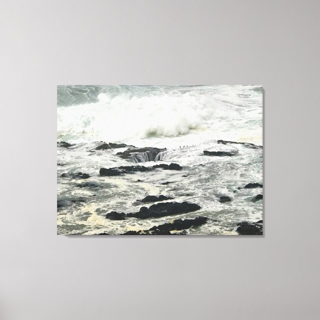 Thor's Well, Cape Perpetua, Oregon Coast Canvas Print (Front)