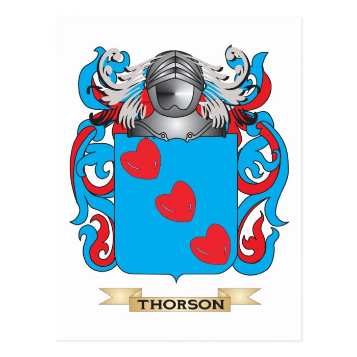 Thorson Family Crest (Coat of Arms) Post Card