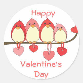 Those Birds On Valentines DAy Classic Round Sticker