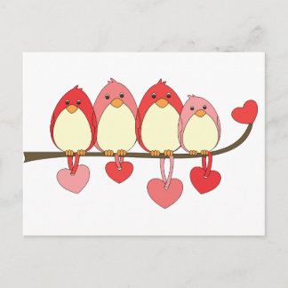 Those Birds On Valentines DAy Holiday Postcard