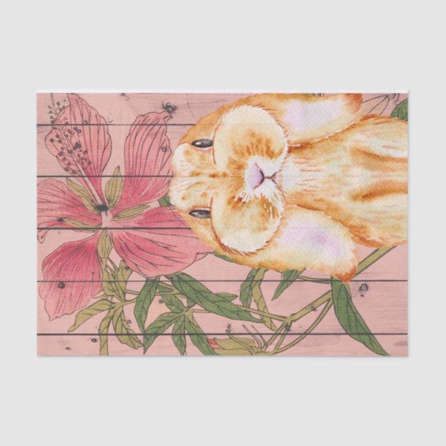 Those Cheeks!! Super Cute Bunny! Tissue Paper (Front)