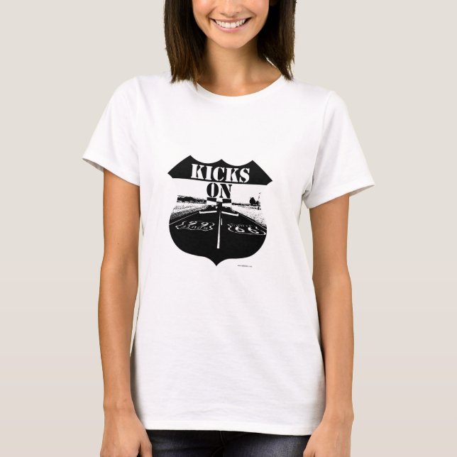 Those Kicks are on Route 66 Travel Slogan T-Shirt (Front)