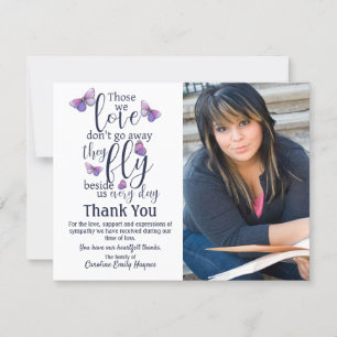 Those We Love Butterfly Thank You Funeral Sympathy Card