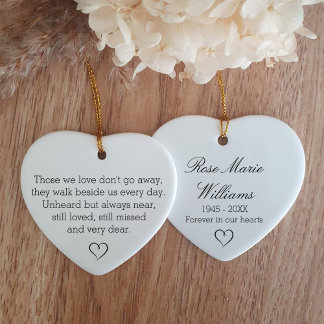 Those we love, personalized memorial ceramic ornament