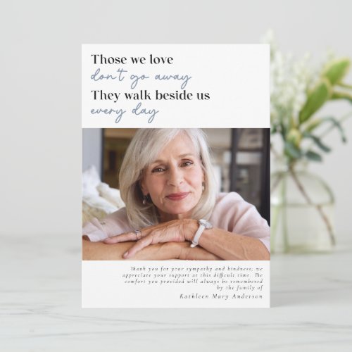 Those we Love Photo Funeral Sympathy Thank You Card