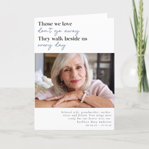 Those We Love Photo Sympathy Funeral  Thank You Card