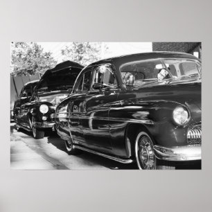 "Those were the days" vintage classic cars poster