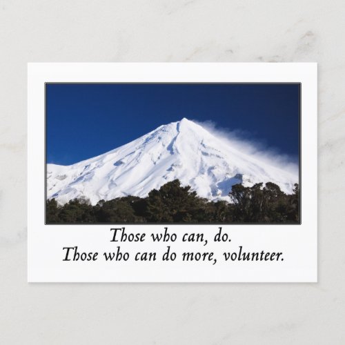 Those who can do more volunteer postcard