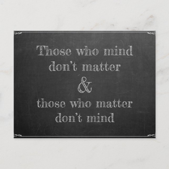 Those who mind postcard (Front)