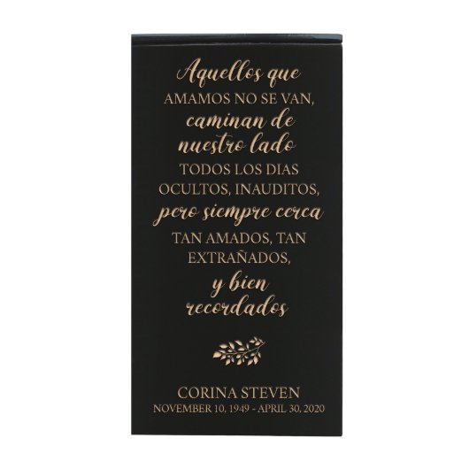 Those Who We Love Memorial Poem Keepsake Urn (Front)