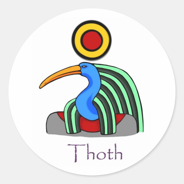 Thoth - Ancient Egyptian God Classic Round Sticker (Front)