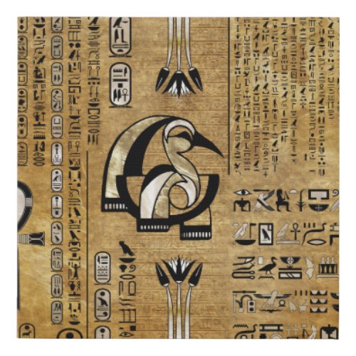 Thoth _ Djhuty Egytian God_ Gold and Pearl Faux Canvas Print