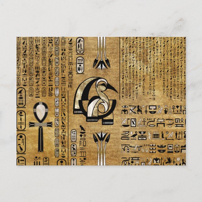 Thoth - Djhuty Egytian God- Gold and Pearl Postcard (Front)