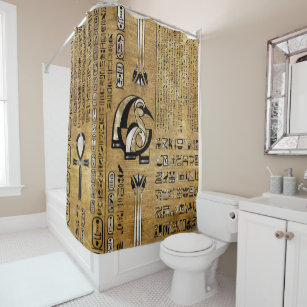 Thoth - Djhuty Egytian God- Gold and Pearl Shower Curtain